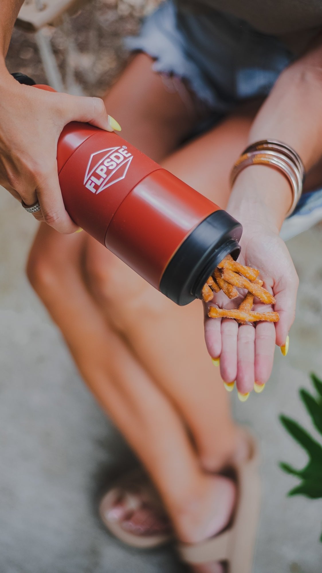 FLPSDE Dual Chamber Water Bottle with Snack Storage