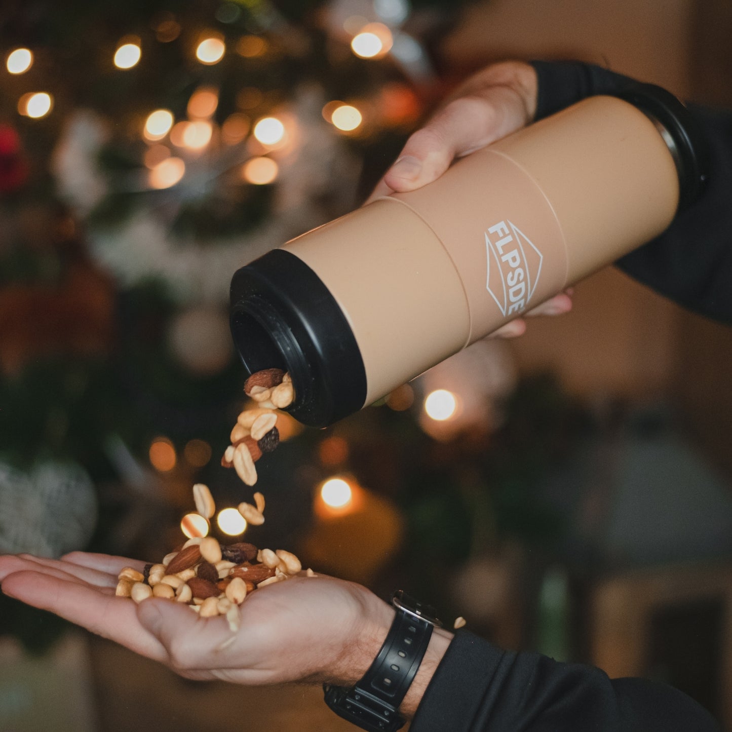 FLPSDE Dual Chamber Water Bottle with Snack Storage