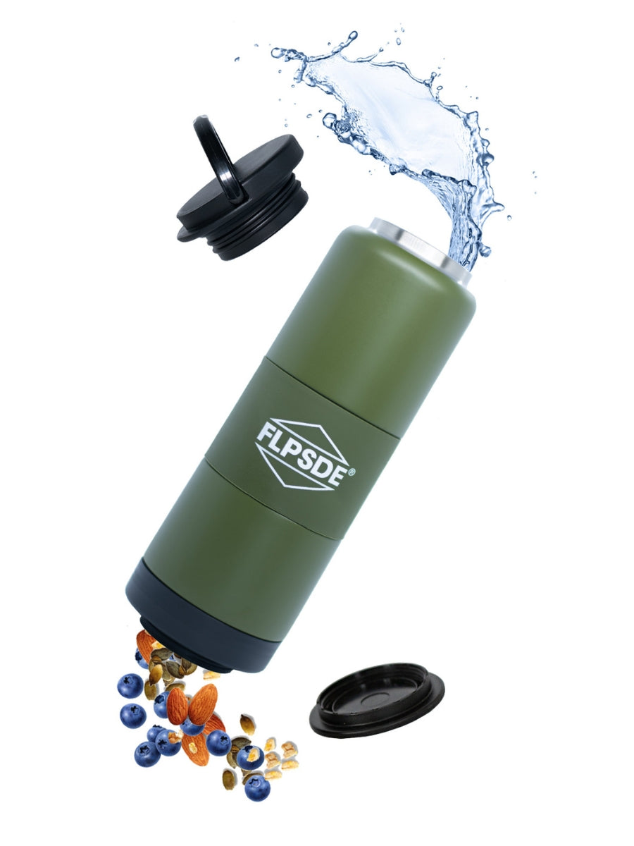 Evergreen | FLPSDE Water Bottle with Snack Storage