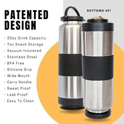Stainless | FLPSDE Water Bottle with Snack Storage