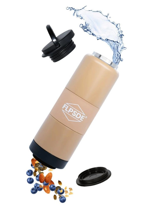 Sand | FLPSDE Water Bottle with Snack Storage